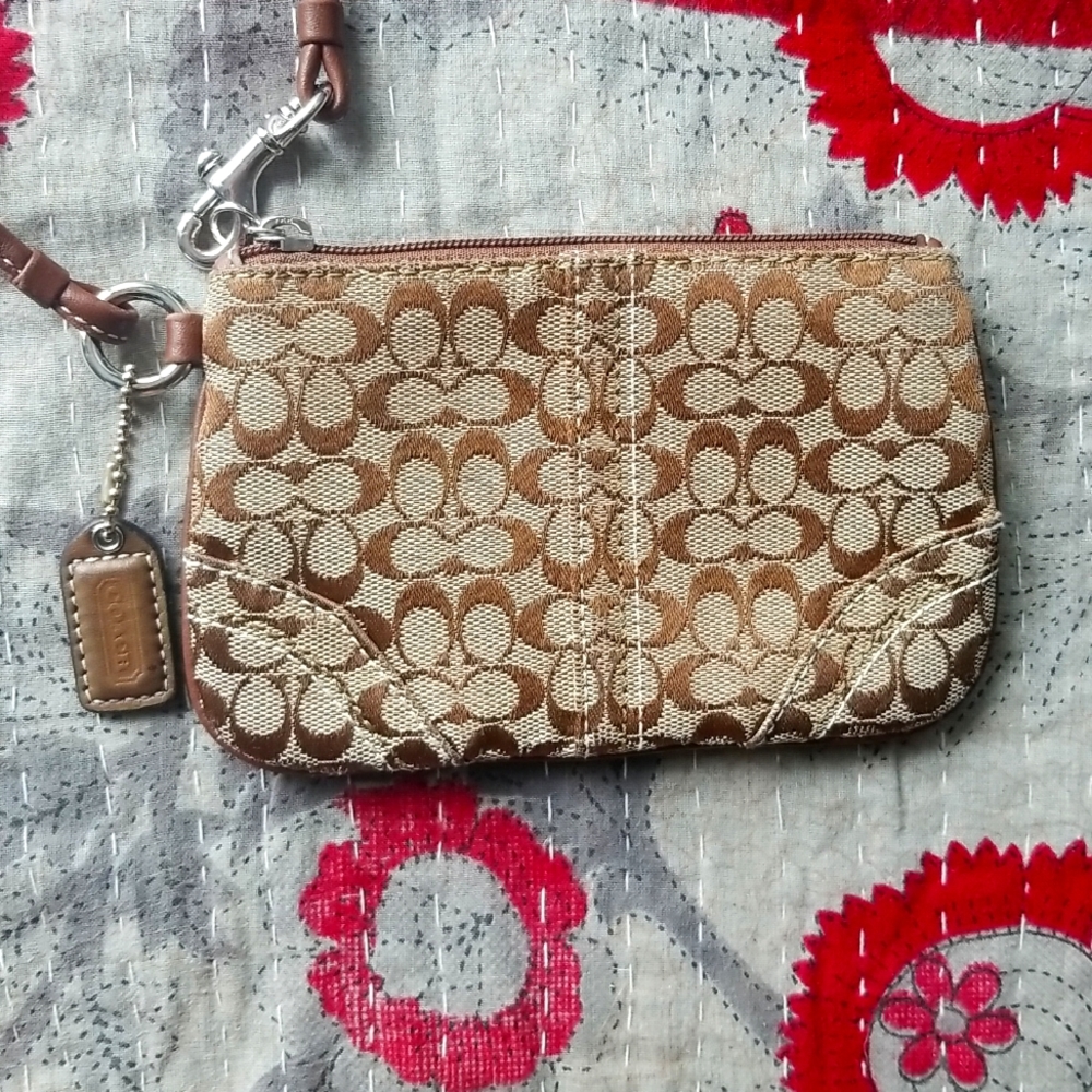 Vintage Brown Coach Women's Wristlet